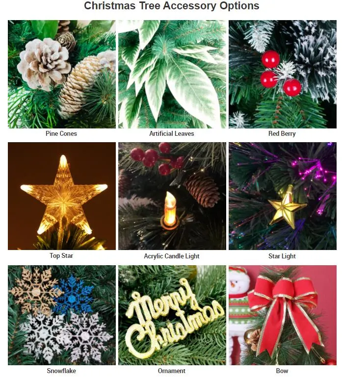 Pine Needle Leaf Christmas Decoration Artificial LED Christmas Trees Navidad Artificial