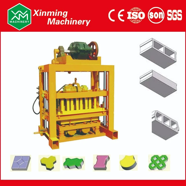 Qtj4-40 High quality/High cost performance Hollow Solid Paving Block Making Machine with Concrete Cement Mixer