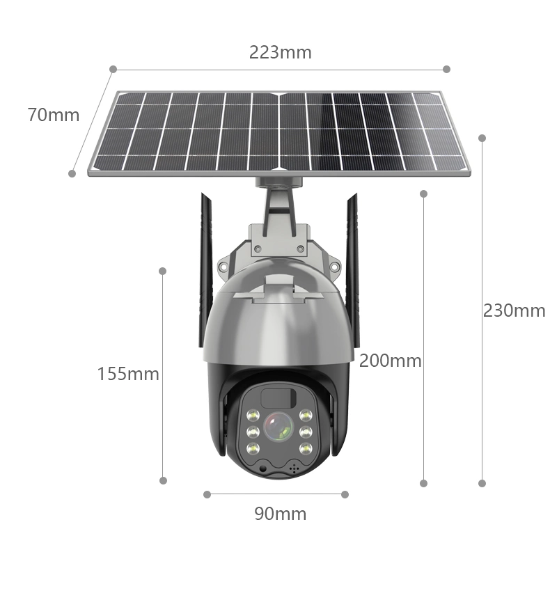 2MP 1080P Night Vision Surveillance CCTV PIR Solar PTZ Speed Dome Camera