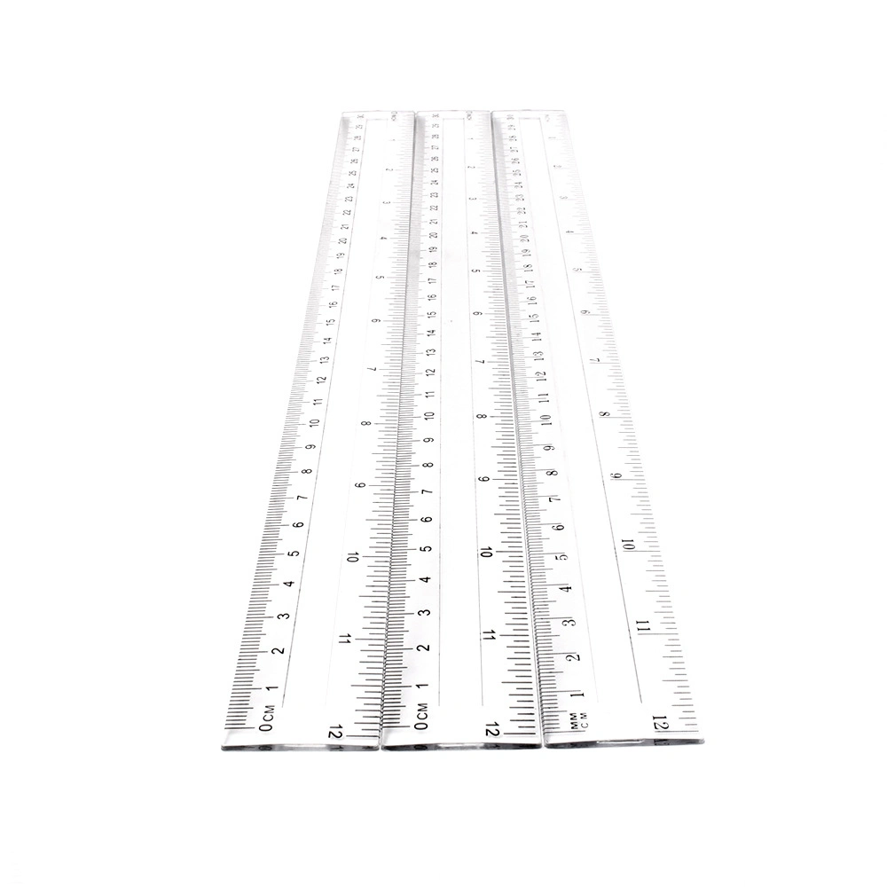 Custom Logo 20cm Transparent Plastic Ruler for Stationery Promotion