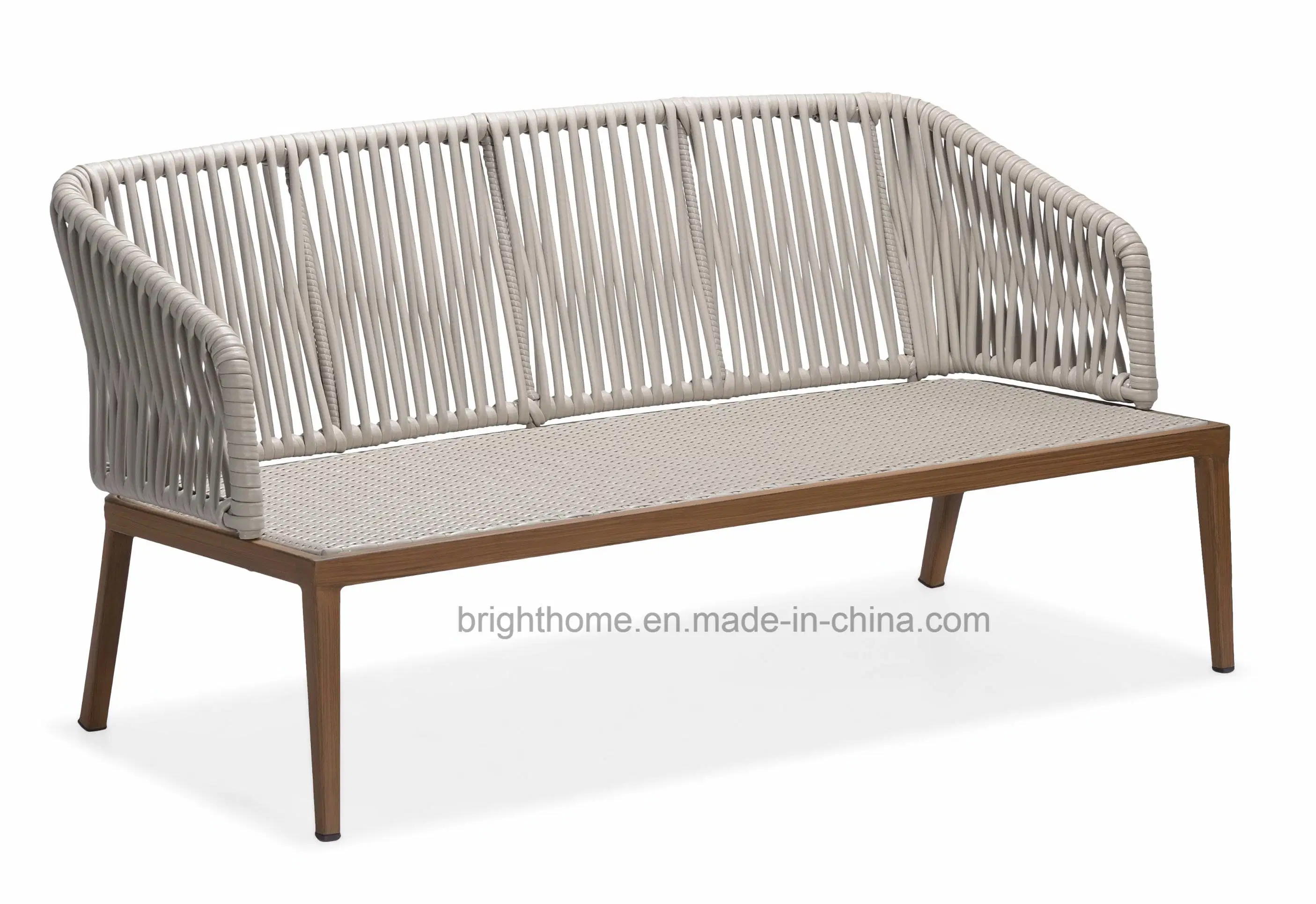 Wholesale/Supplier Aluminum Frame Handmade Wood Grain Luxury Outdoor Sofa Garden Rattan Rope Furniture