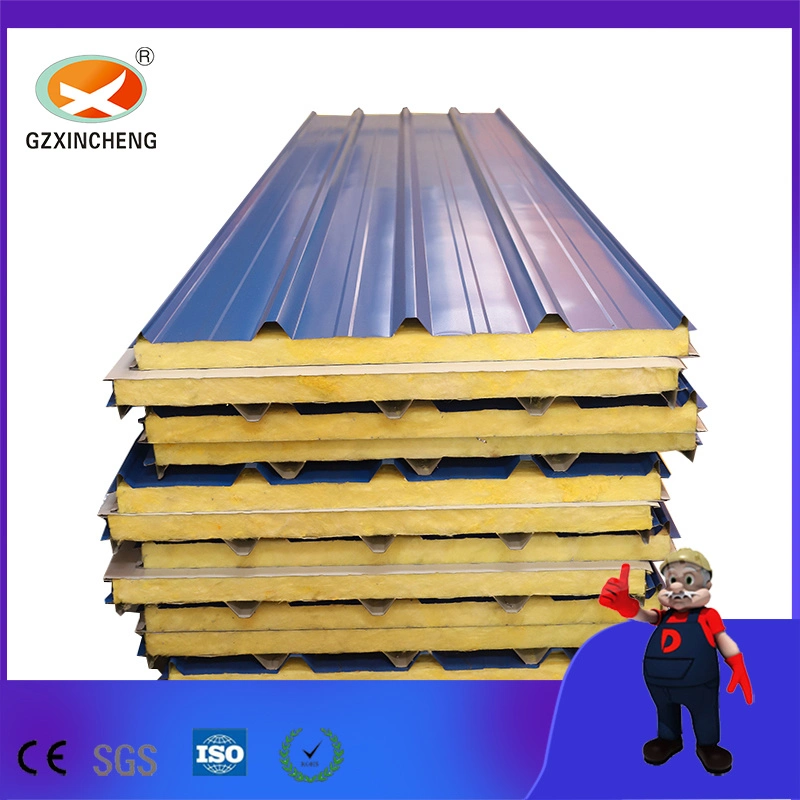 Low Price Building Material Sound Absorption Rock Wool Sandwich Panel