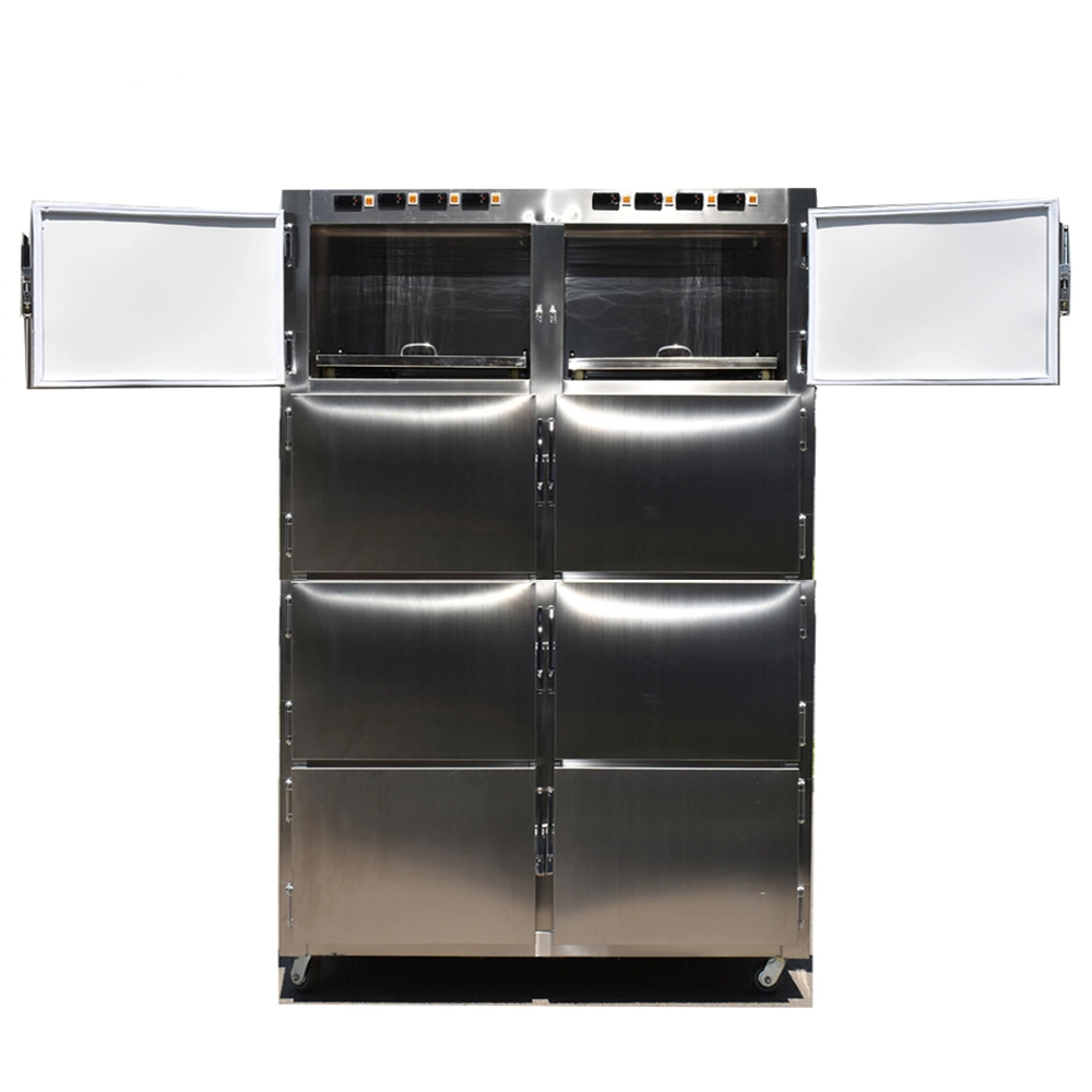 Medical Cadaver Funeral Coffin Stainless Steel 8 Bodies Mortuary Refrigerator Freezer with Cooling System