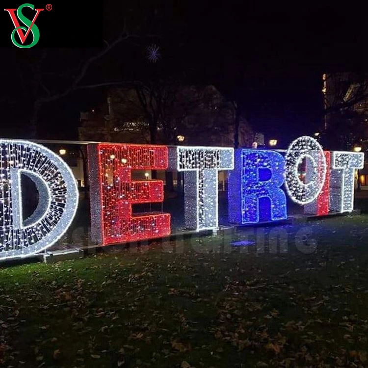 Large Outdoor 3D Christmas Figure Motif Lights Mexico Sign