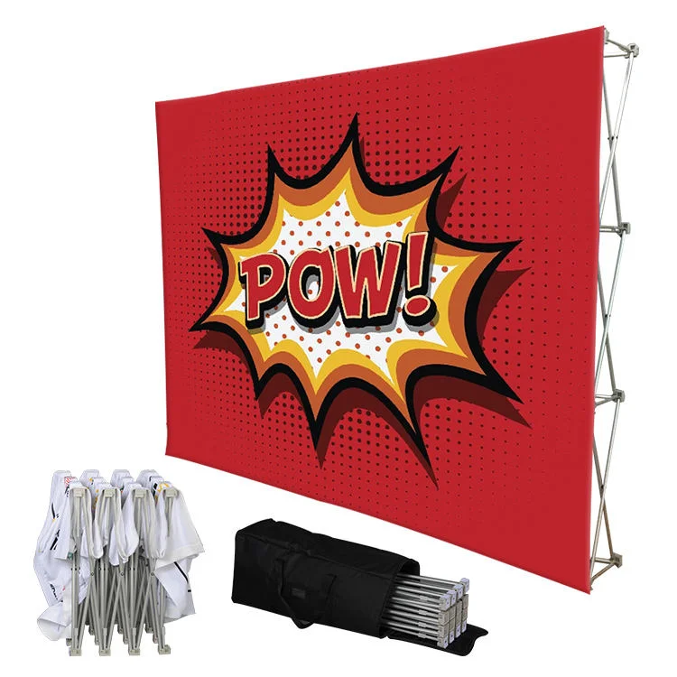 Personalized Pop Up Backdrop with 2 Lights and Podium Display for Exhibition Tradeshow