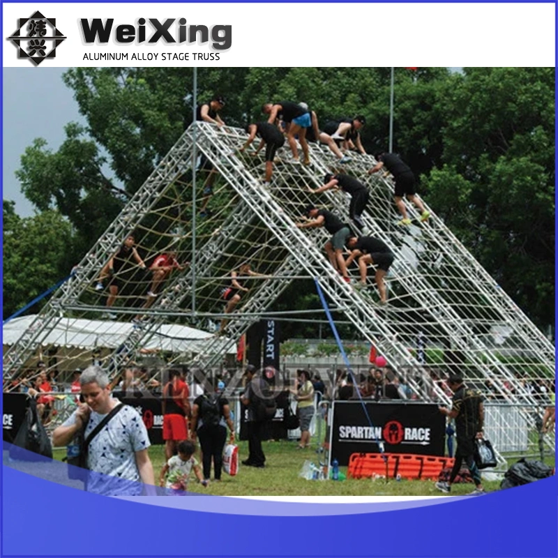 3 * 16,8m Spezielle Struktur, herzförmige Rahmen, fünf-Punkt-Start Ninja Warrior Truss für Nachtclubs Kraft und Geschicklichkeit Ninja Warrior Kinder Spielplatz