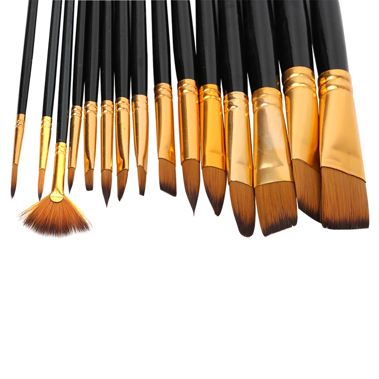 China Supplier Professional 15PCS Nylon Hair Artist Paint Tool Brush Set