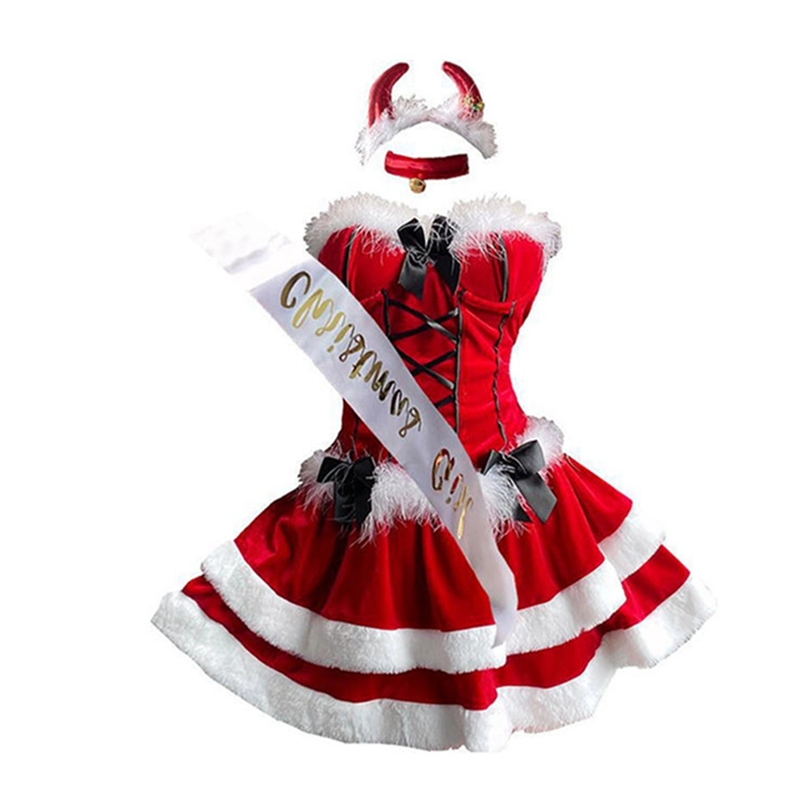 New Christmas Costume Anchor Uniform Temptation Sexy Maid Cosplay Christmas Costume Skirt Christmas Party Wear