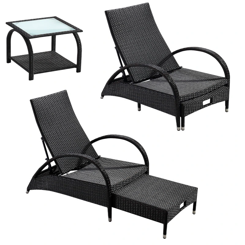 Wicker Recline Sun Lounger Patio Garden Furniture Lounger Sets