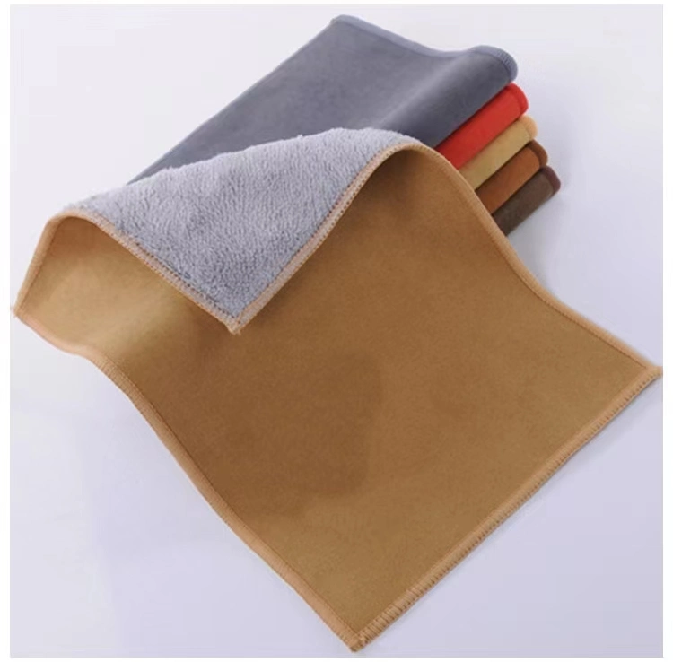 420GSM 30*30cm Suede Car Towel Microfiber Fabric Absorbent Coral Velvet Dish Cloth Towel