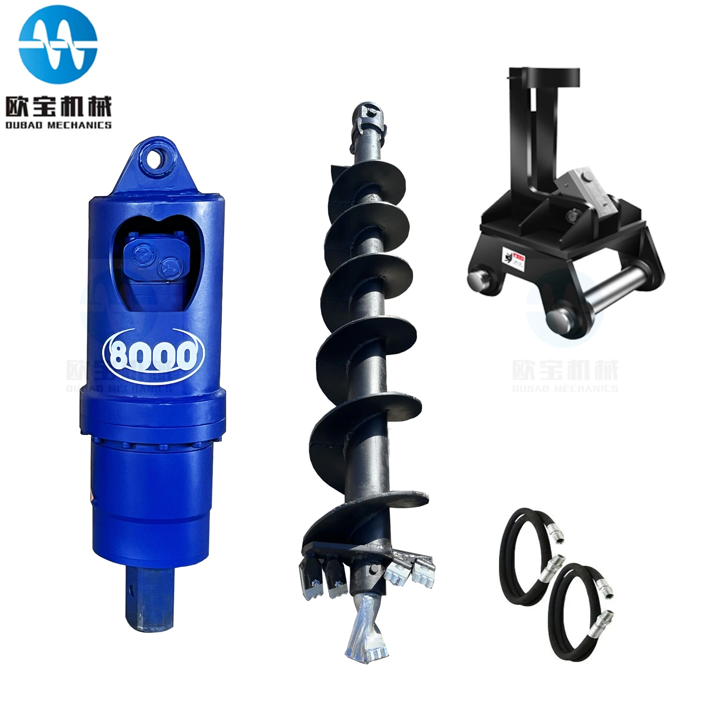 High Quality Manufacturing Auger Backhoe Loader Ground Hole Drilling Machine Excavator Attach