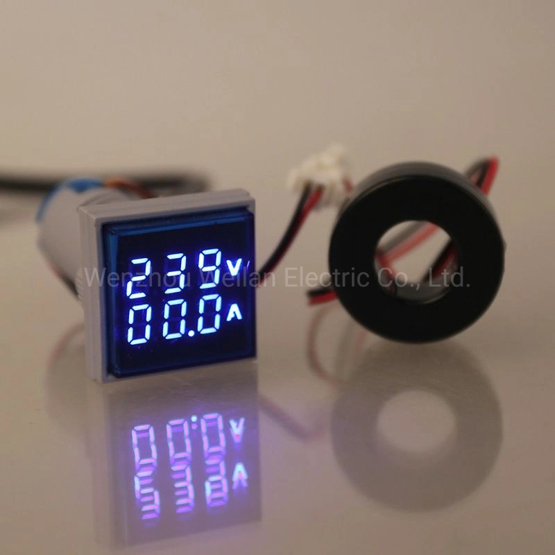 White Green Red Yellow Blue Square LED Indicator Digital Voltmeter Ammeter