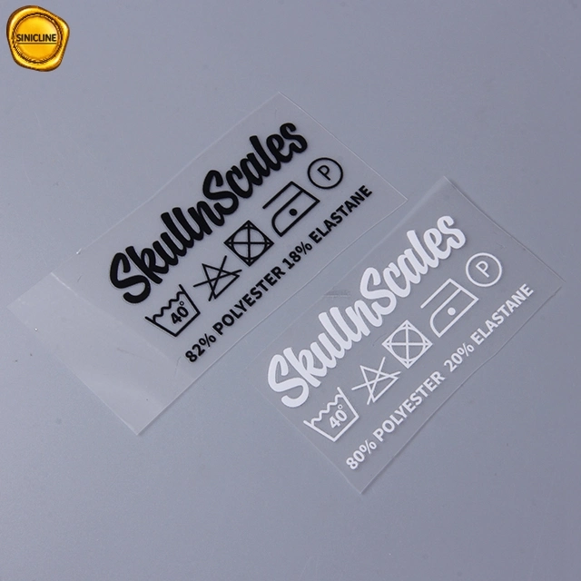 Sinicline Garment Accessories Textile Heat Transfer Print Label with Logo