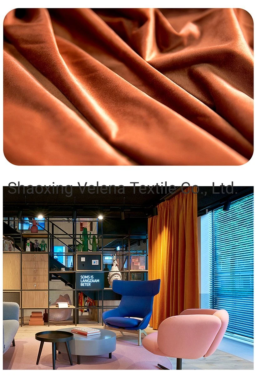 China Wholesale/Supplier Suppliers Plush Velvet Original Dyeing Sofa Bed Curtain Modern Simple Plain Furniture Fabric