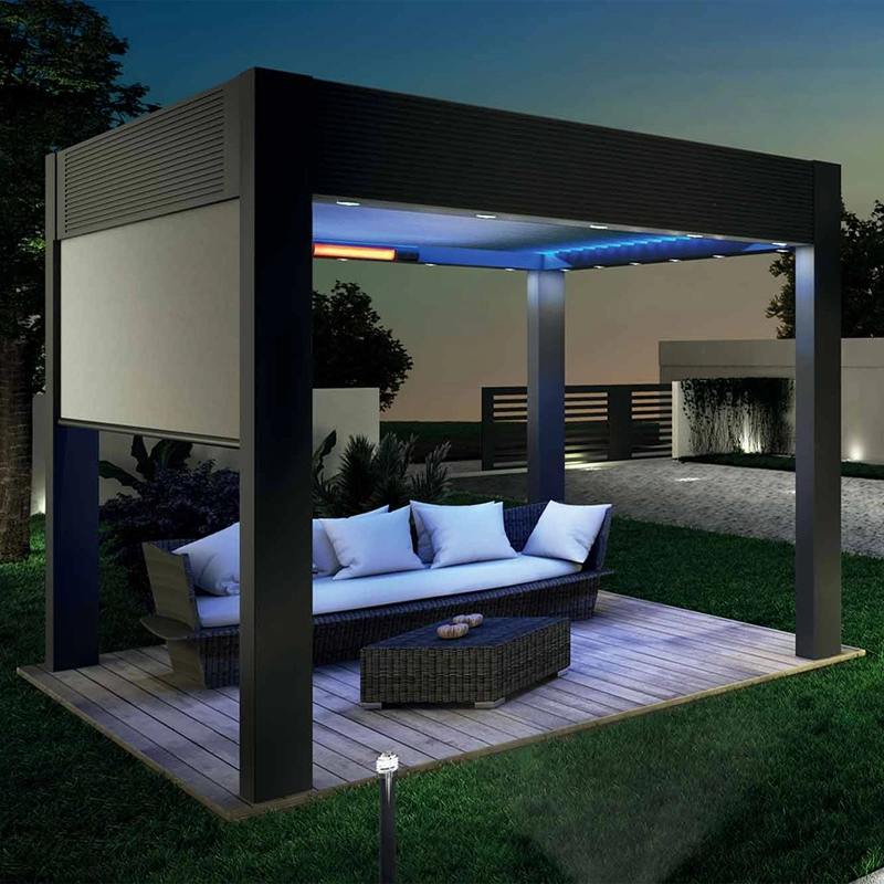 2-20% Discount Motorized Louvered Roof Waterproof Garden Gazebo Bioclimatic Pergola Aluminium Outdoor