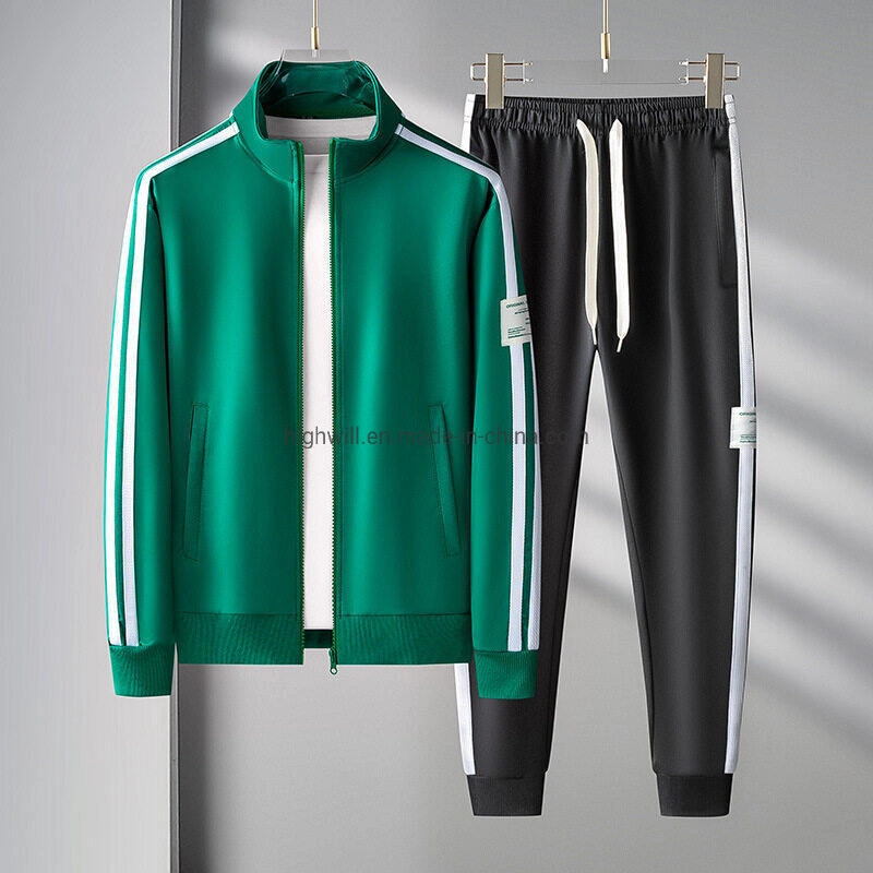 Sports Wear Gym Wear Knit Textile Clothing Clothes Zip Jacket Sweater and Pant for Spring Autumn Men