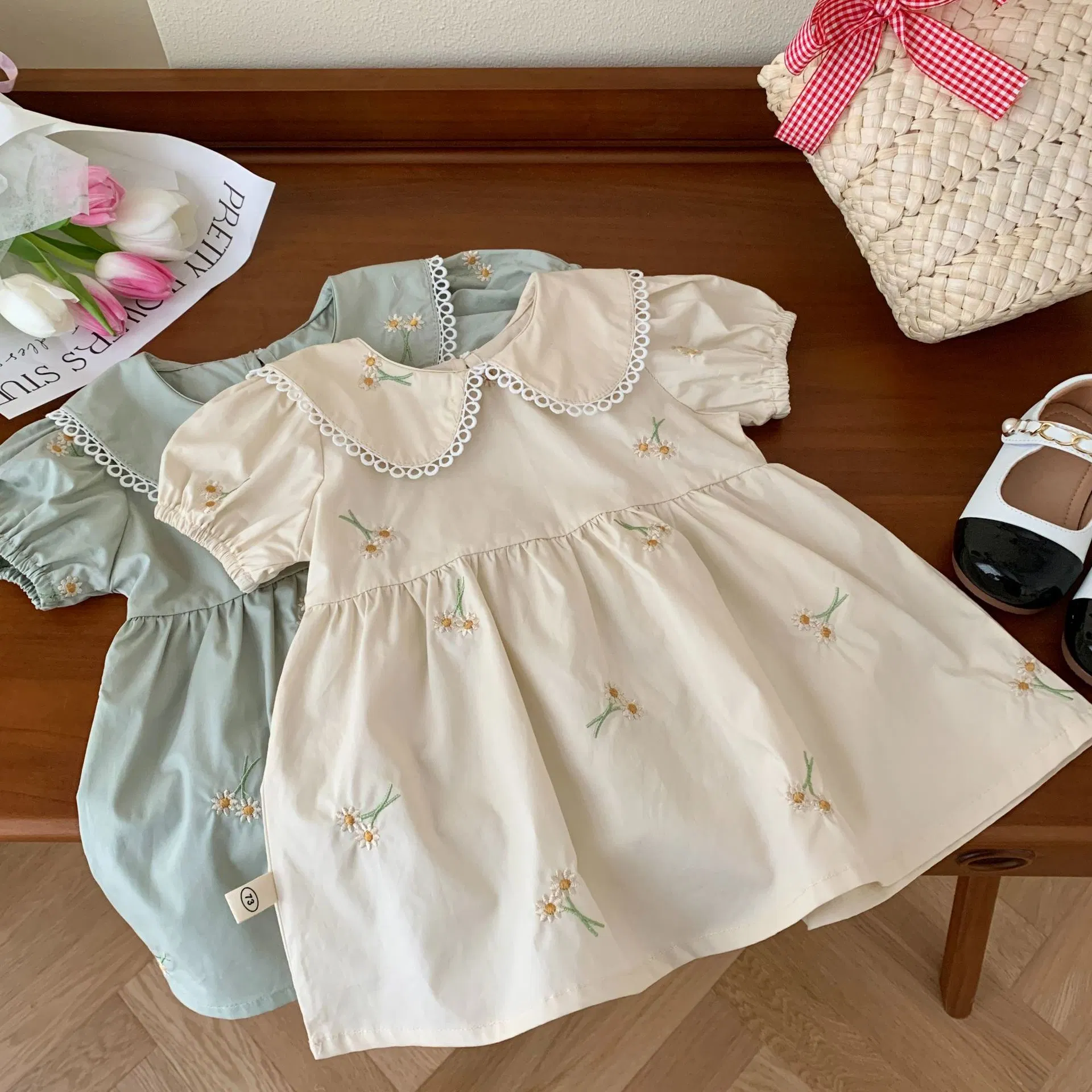 Girls Embroidered Dress 2023 Summer New 0-6 Year Old Girl Baby Cute Dress Little Girl Skirt