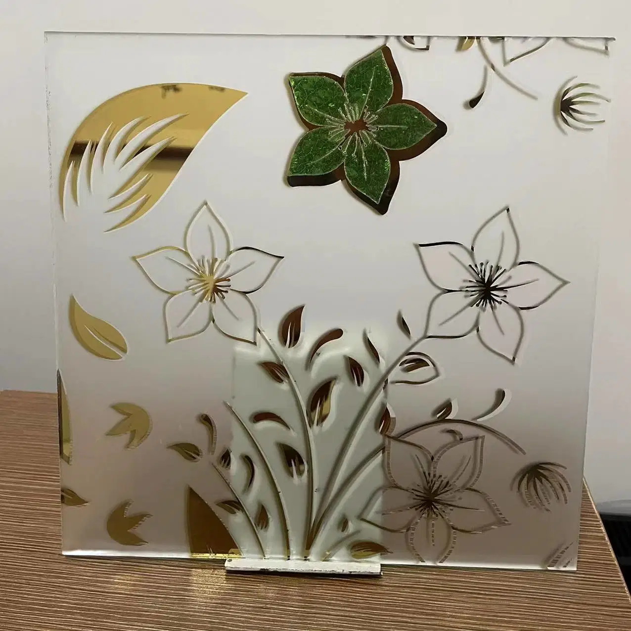 Nouvelle conception de l'acide de fleurs de glace décoratifs en verre gravé Pattern