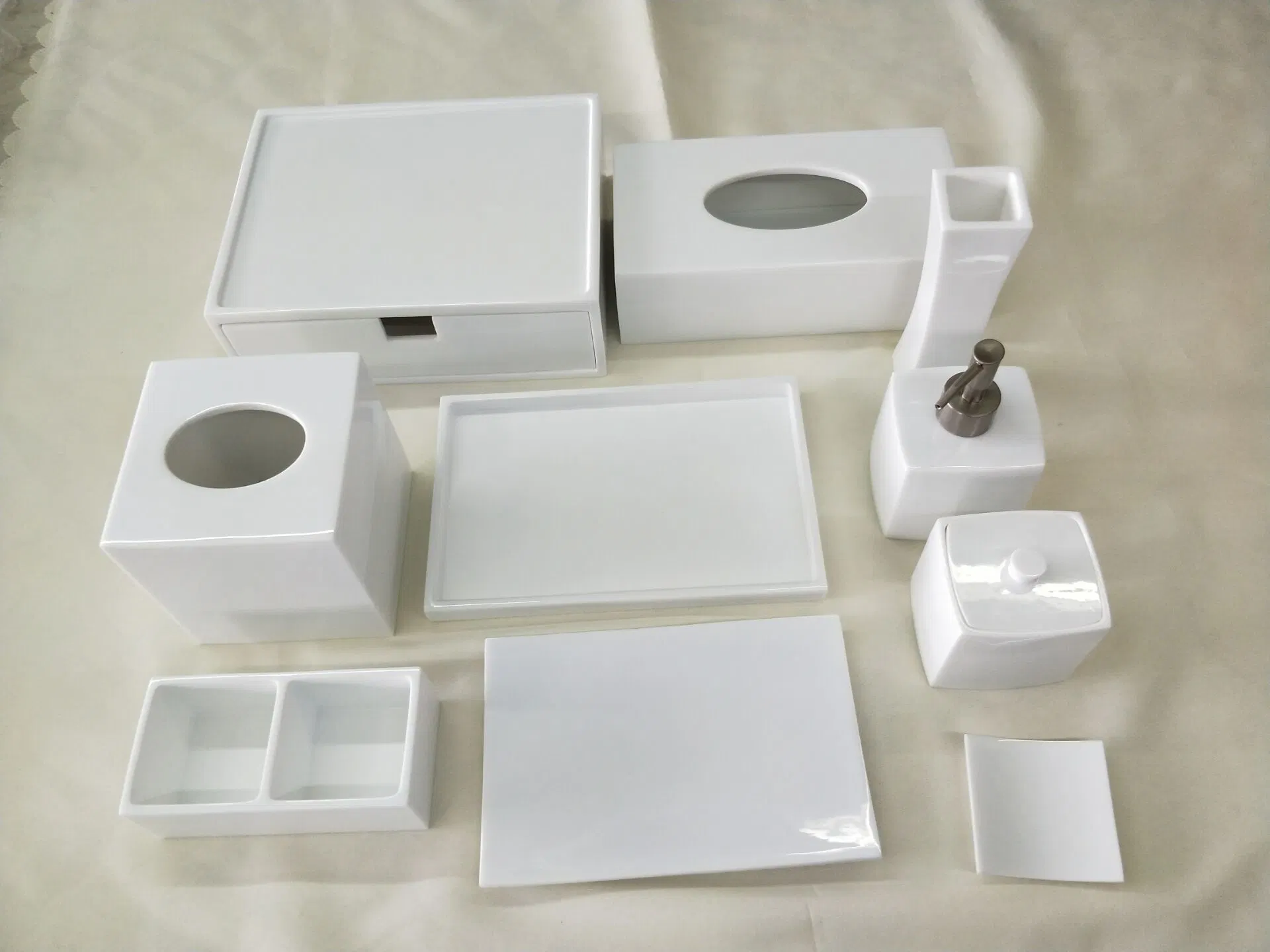 Hotel banheiro elegante resina Hotel amenity holder set