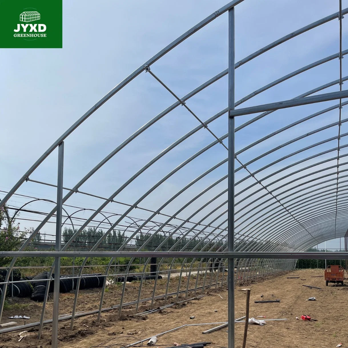 Modern Agriculture Multi-Span Customized Oval Tube Greenhouse with Irrigation System Heating System for Vegetables Fruits Flowers Strawberry Strawberry