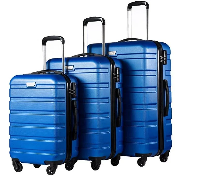 New Fashion Matching Color ABS PC Travel Trolley Luggage Bag with Built-in Tsa Lock 3 PCS Set