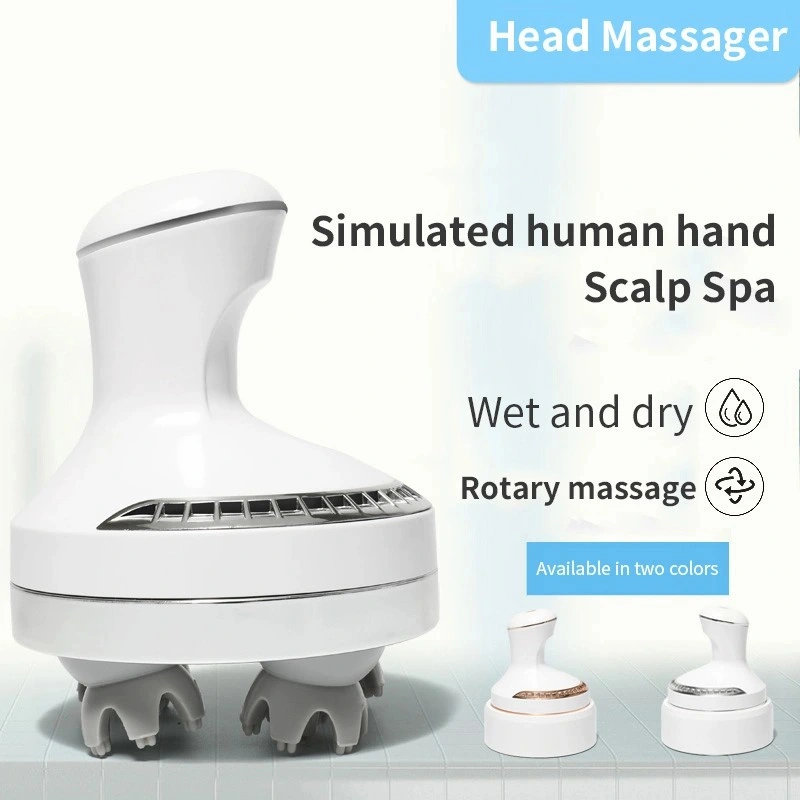 USB Charging Electric Scalp Massager with 4 Massage Heads