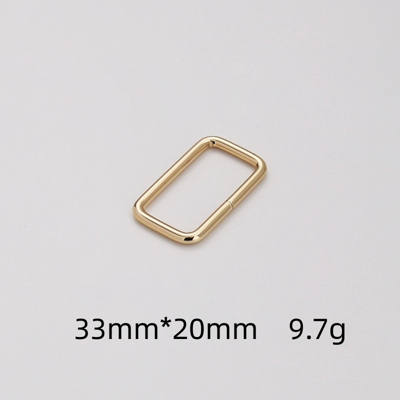 Bag Webbing Adjustment Gold Bag Metal Decorative Square Buckle Case Hardware Iron Ring Buckle Fitting