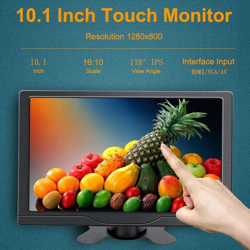 Navegação para automóvel 1280X800 de 10.1 polegadas com vista de automóvel HDMI VGA AV Monitor LCD tátil capacitivo