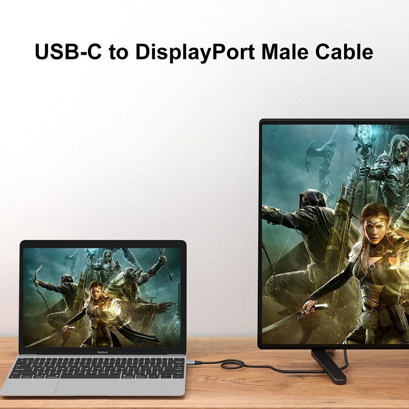 كبل من C إلى DisplayPort عالي السرعة لشاشات عرض 4K