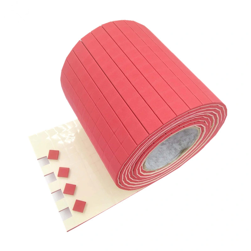 25*25*4mm Red Rubber +1mm Cling Foam of Glass Protective EVA Spacer Separator Protector Pads on Rolls