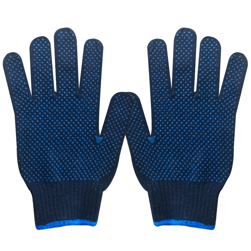 Factory Supplier Double Side PVC Dotted 10 Gauge Cotton Knitted Liner Garden Working Hand Safety Gloves