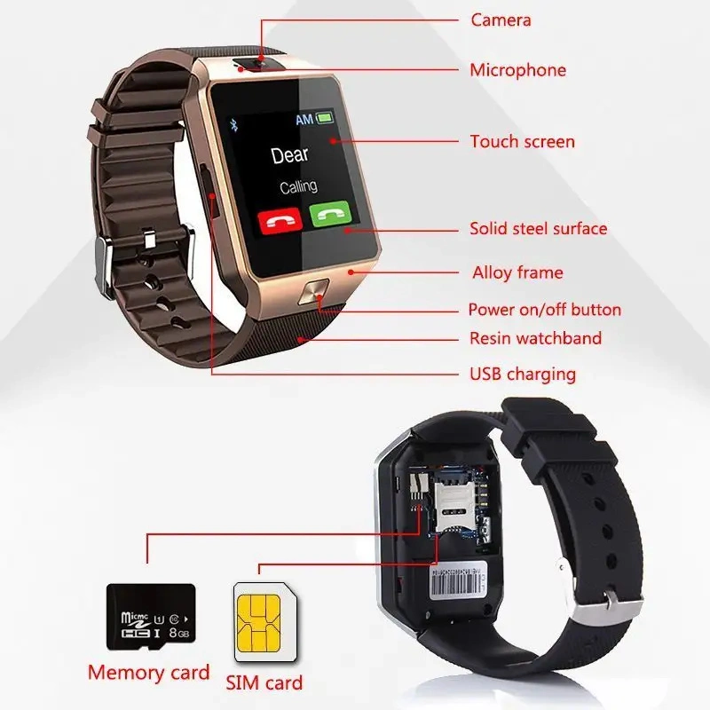 Smart Watch with Touch Screen for Smartphone SIM Card