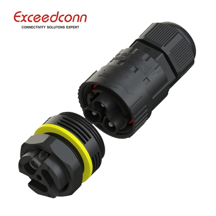 Electrical Nylon Plastic Protected Quick Connect Cable Joint Outdoor 3 Pin Connector