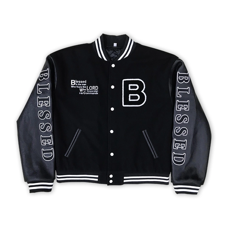 Custom Winter Baseball Jacket Waterproof Real Leather Design Embroidered Logo Varisty Jacket