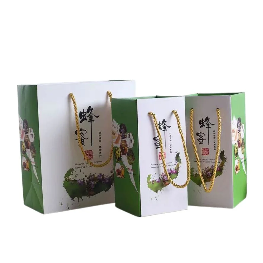 Printed Square Corrugated Kraft Paper Divider Honey Packaging Box with Custom Stickers