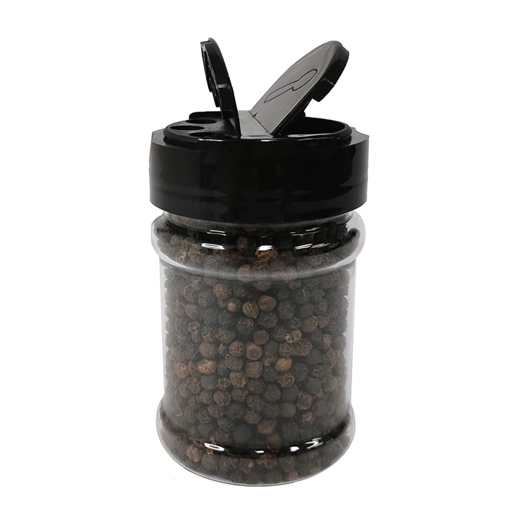 Whole Sale Salt Packing Round Plastic Dispenser Bottles Plastic Salt and Pepper Shaker Bottle Flip Top Cap