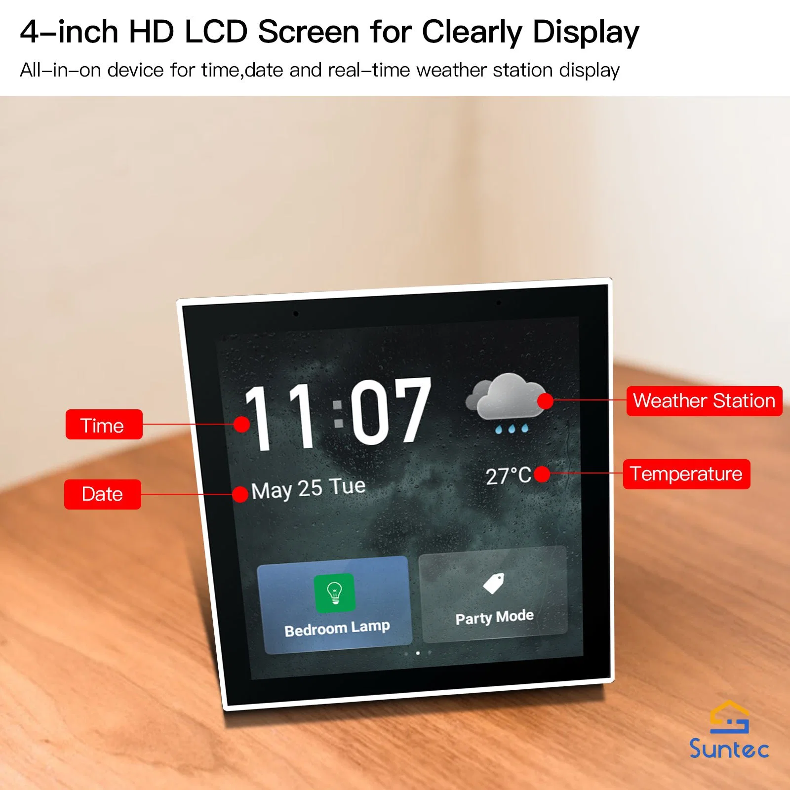 Tuya Smart Home LCD Touch Screen Central Panel Control Multi-Functional 4 Inch LCD in-Wall 8inch Avilable