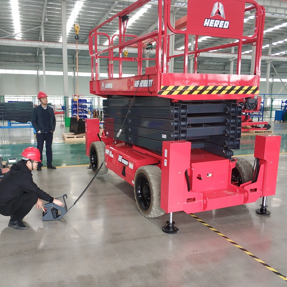 Battery Scissor Lift Tables 12m Self Propelled Electric Scissor Lift Work Platform