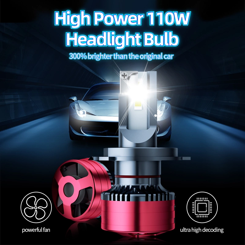 Us Stock 110W LED H4 Vacuum Headlamp Bulb 110W 6500K 25000lm H7 H13 9005 9006 H11 LED Headlight Bulbs for Toyota Honda