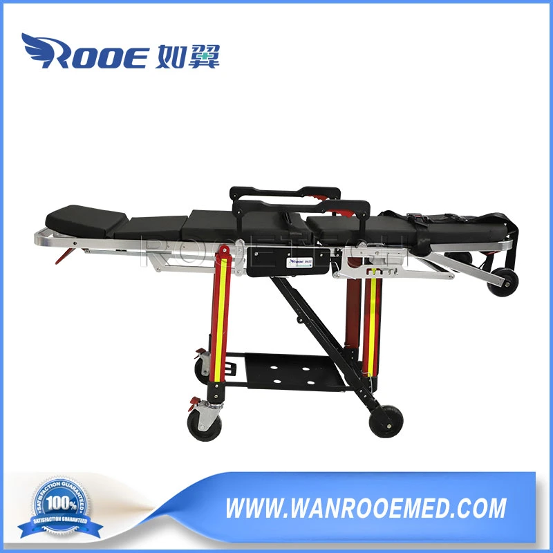 5 Positions Adjustable Patient Transport Ambulance Stretcher Chair with Gas Spring Structure Backrest