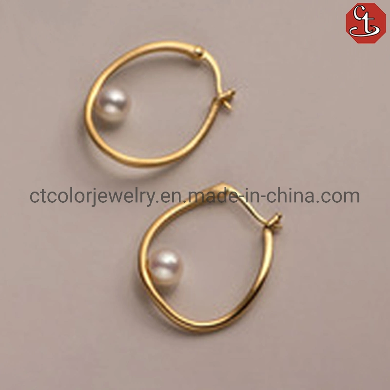 Fashion High End Freshwater Pearl Sterling Silver Women Earrings Custom Jewelry