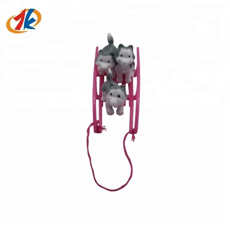 Funny Mini Cute Dog with Sleigh Set Toys