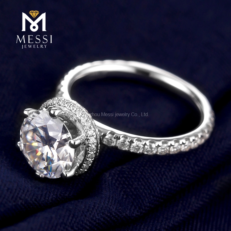 Messi Jewelry Flower Moissanite Diamond Ring 14K Gold Jewelry Wholesale/Supplier with Rose Gold Plating for Woman