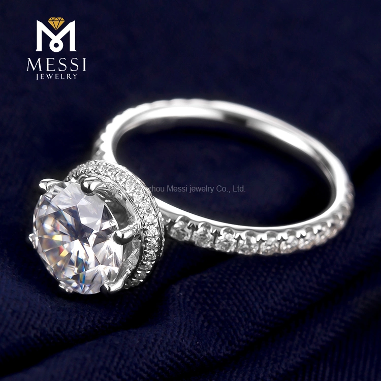 Messi Joyería Flor Moissanite anillo de diamantes 14K Joyas de oro al por mayor Con Rose Gold Plating para la Mujer