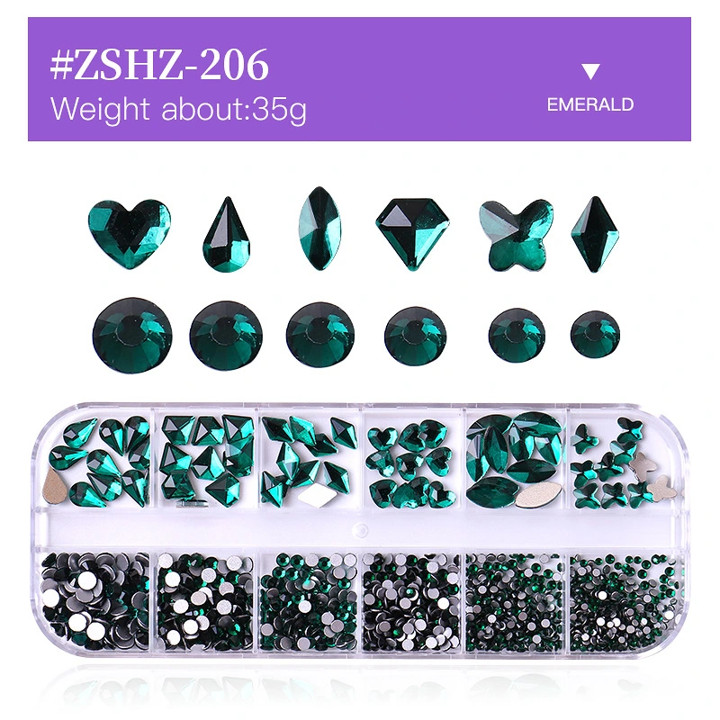 Ab Nail Art Rhinestones formas múltiples piedras de cristal corazones iridiscentes Butterfly Diamantes Redondos para Manicura DIY