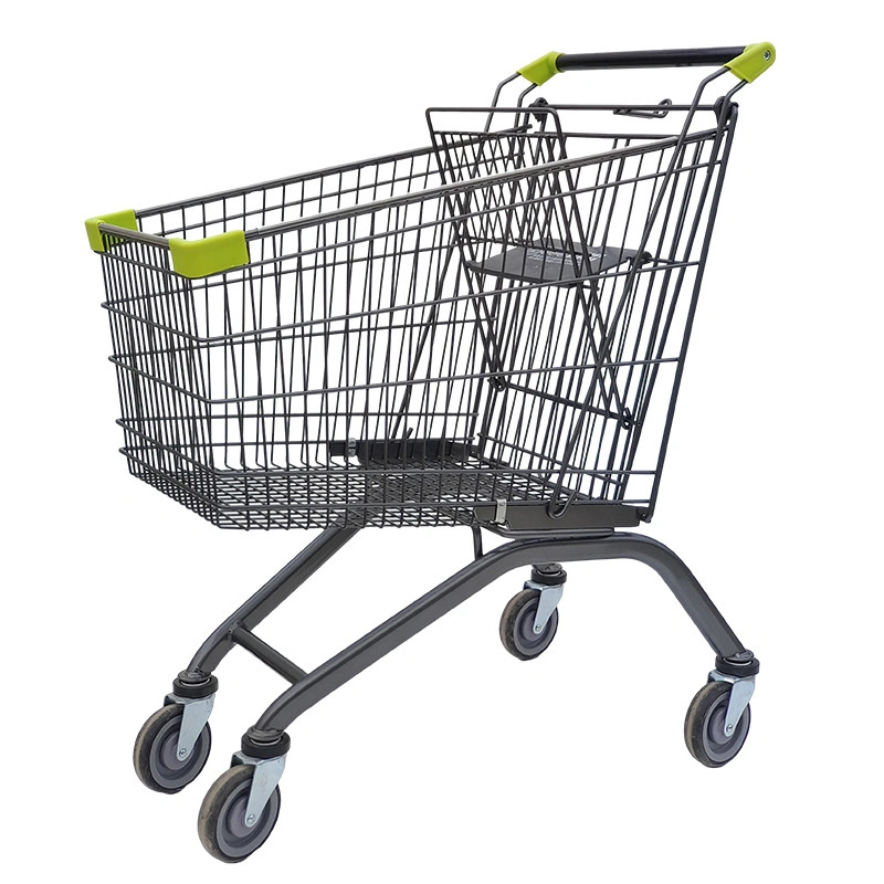 Metal Supermarket Shopping Carts Trolley with 4 Wheels