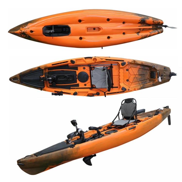 Best-Selling 12FT Kayak d'entraînement de la pédale de pêche unique 2 Système de la pédale peut être choisir