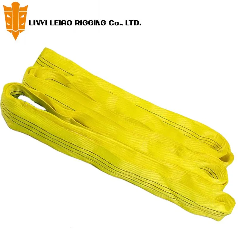 1t-10t Round Lifting Webbing Belt Sling Polyester Serviceable Material Handling