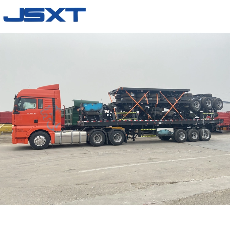 High quality/High cost performance  Coupled Flatbed Semi-Trailer Logistics Transportation Cargo