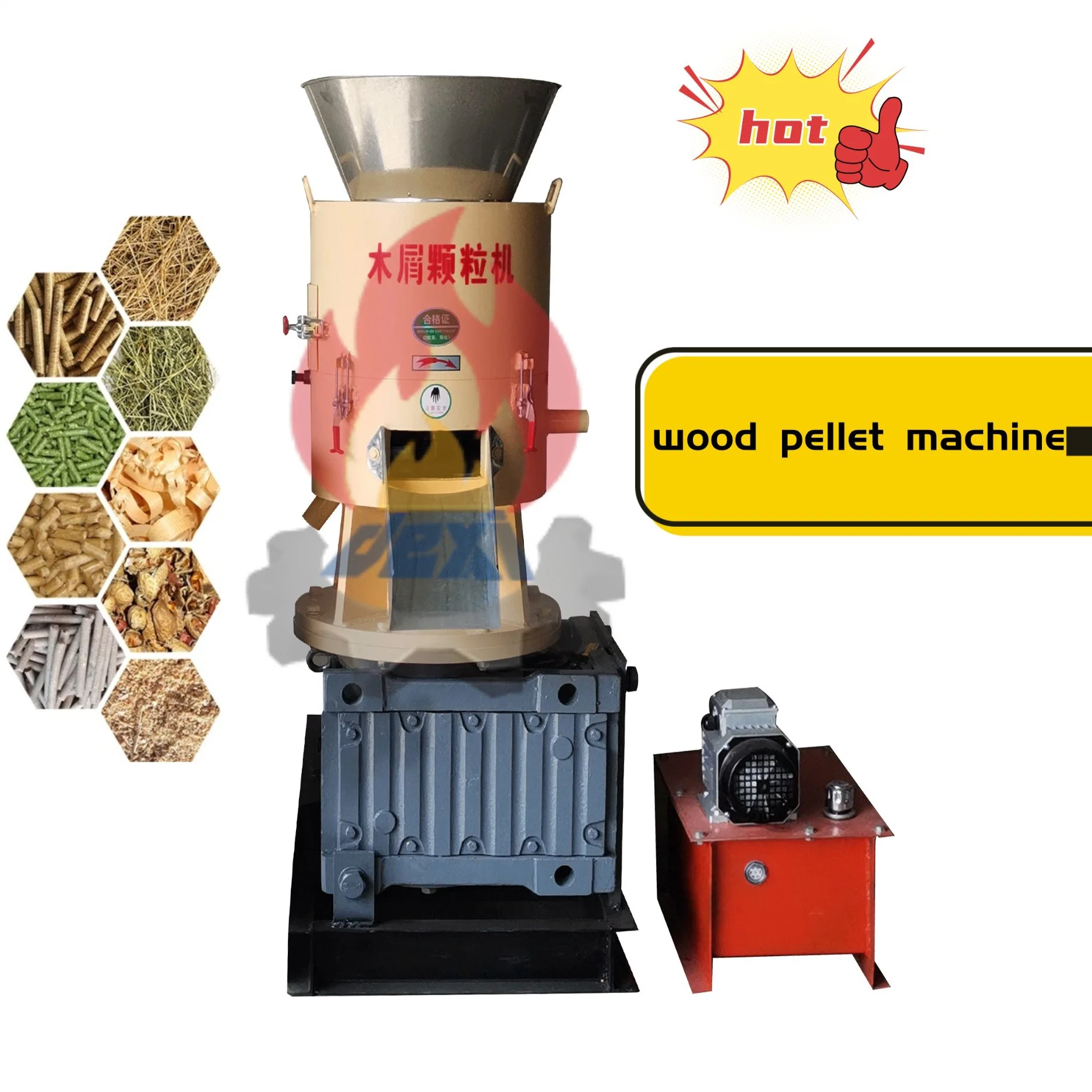 Skj2-450b 2023 New Product 45 Kw Flat Die Wood Pellet Making Machine
